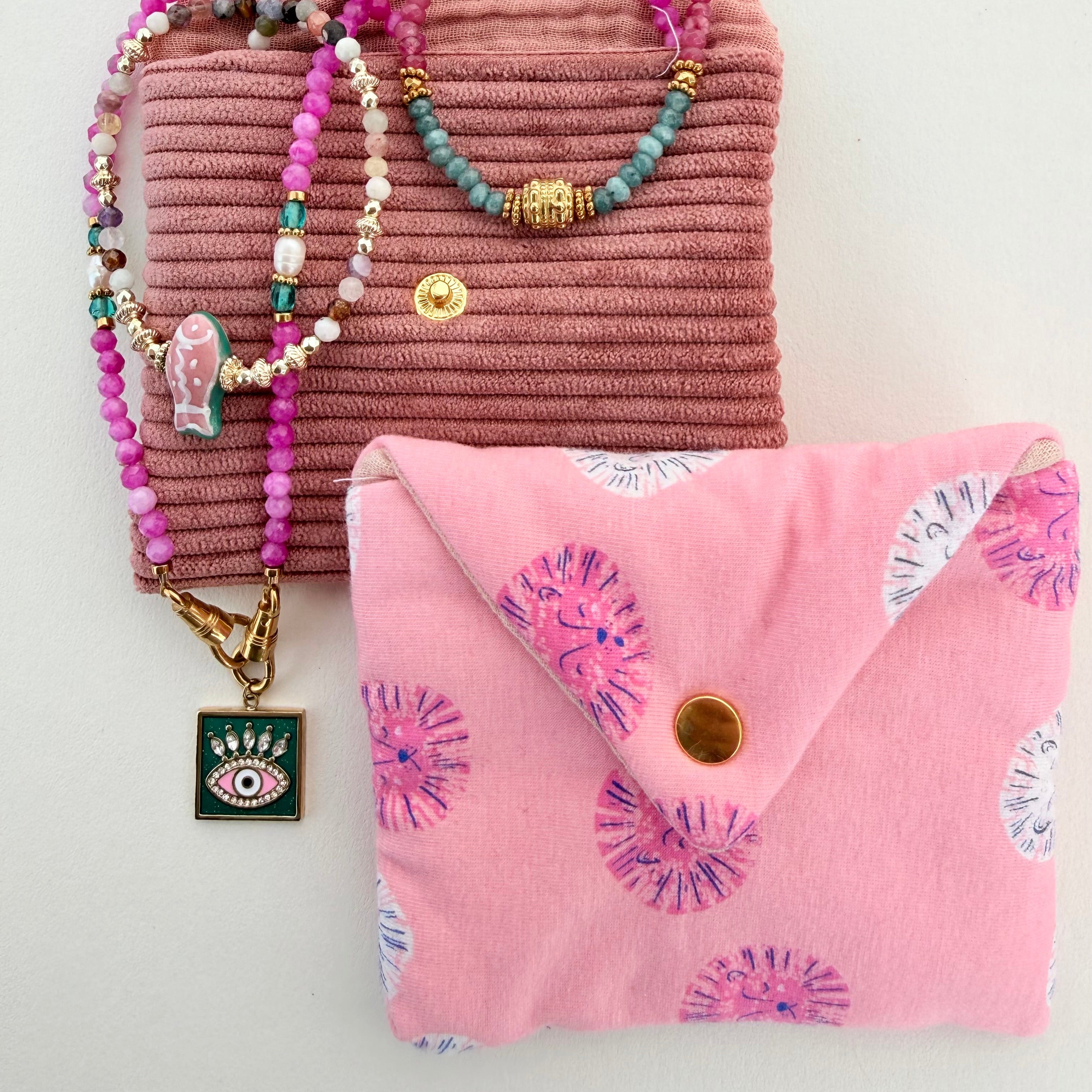 Pochette à Bijoux Lion Rose X Atelier Chatchou