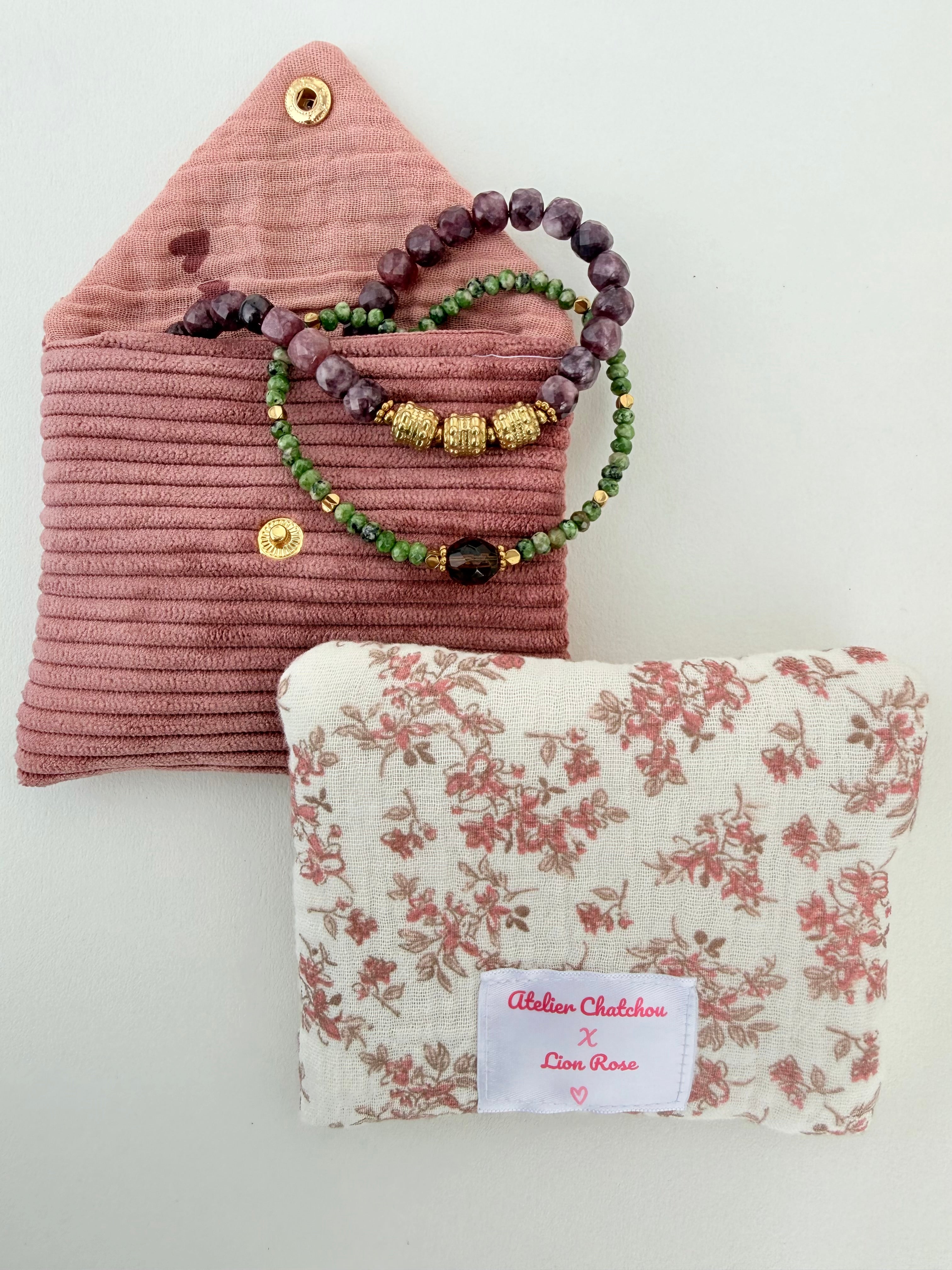 Pochette à Bijoux Lion Rose X Atelier Chatchou