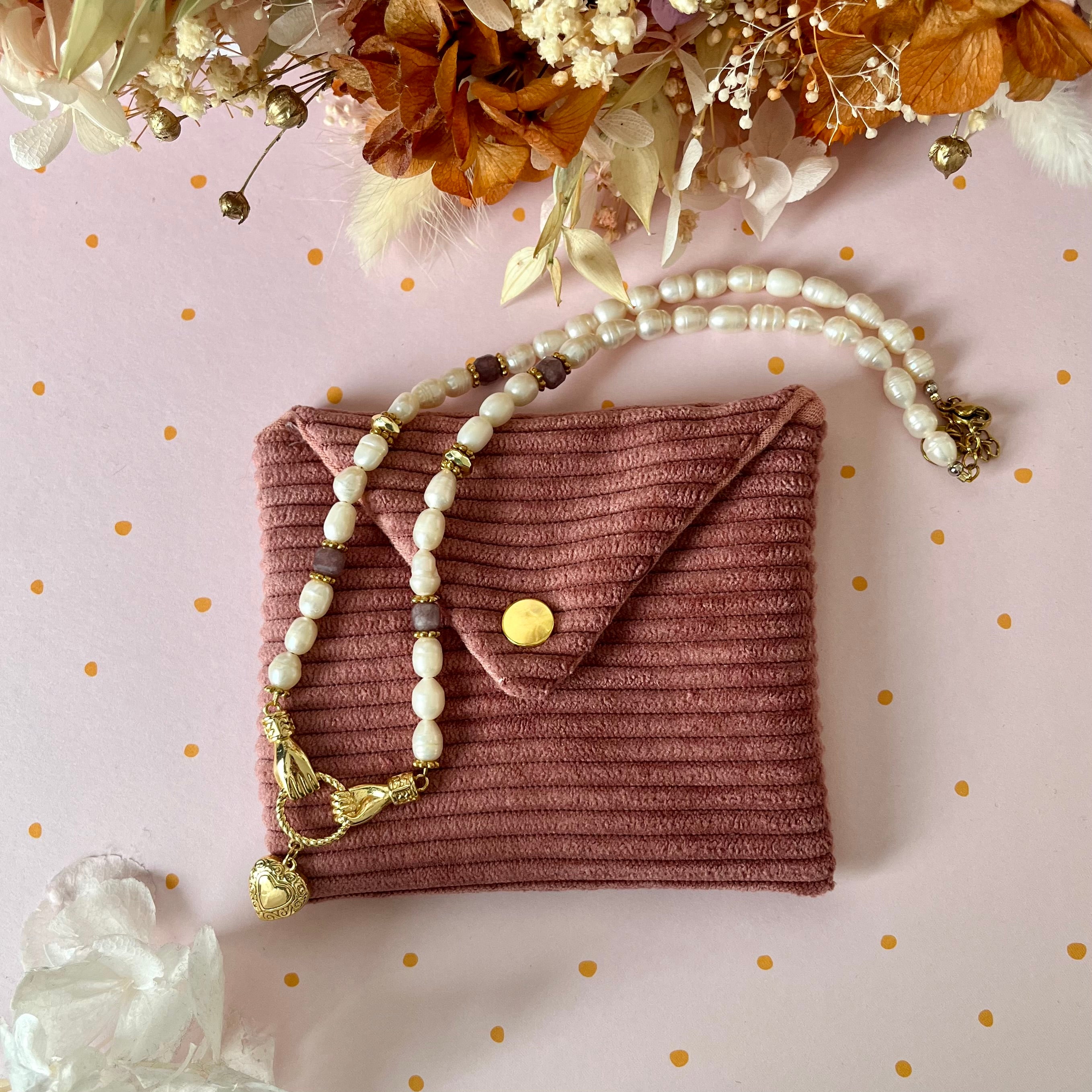 Pochette à Bijoux Lion Rose X Atelier Chatchou