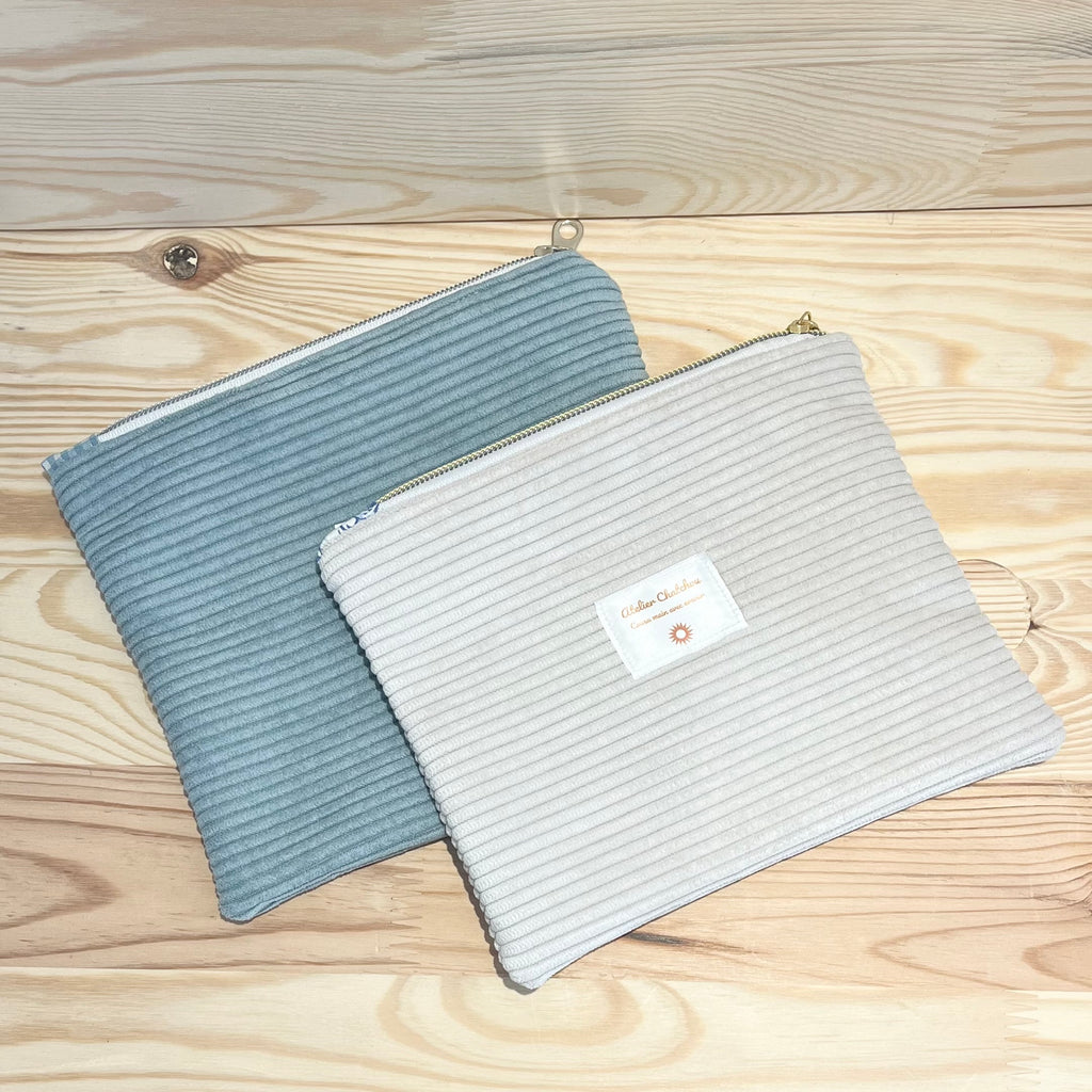 Pochette velours cotelé