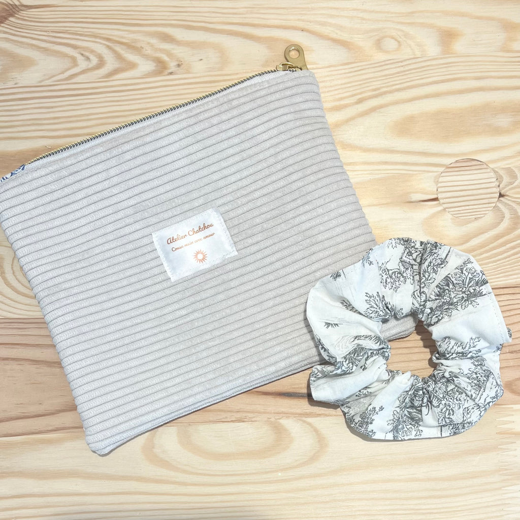 Pochette velours cotelé