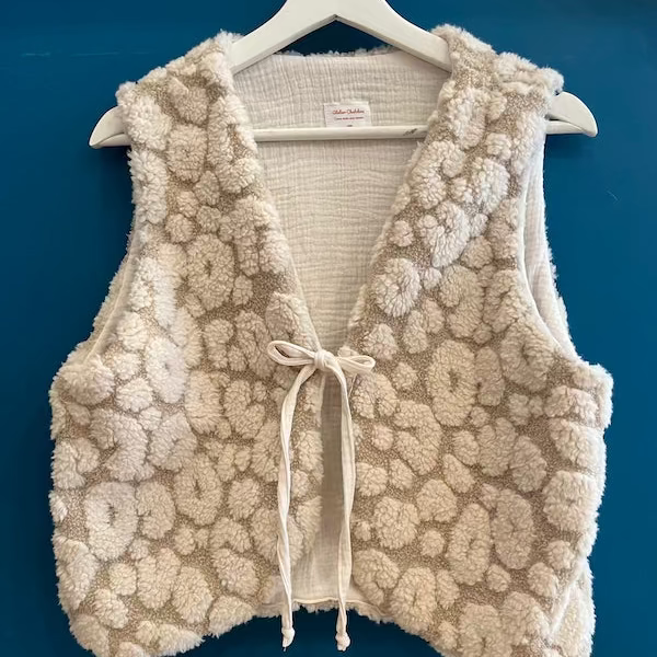 gilet sans manche léopard