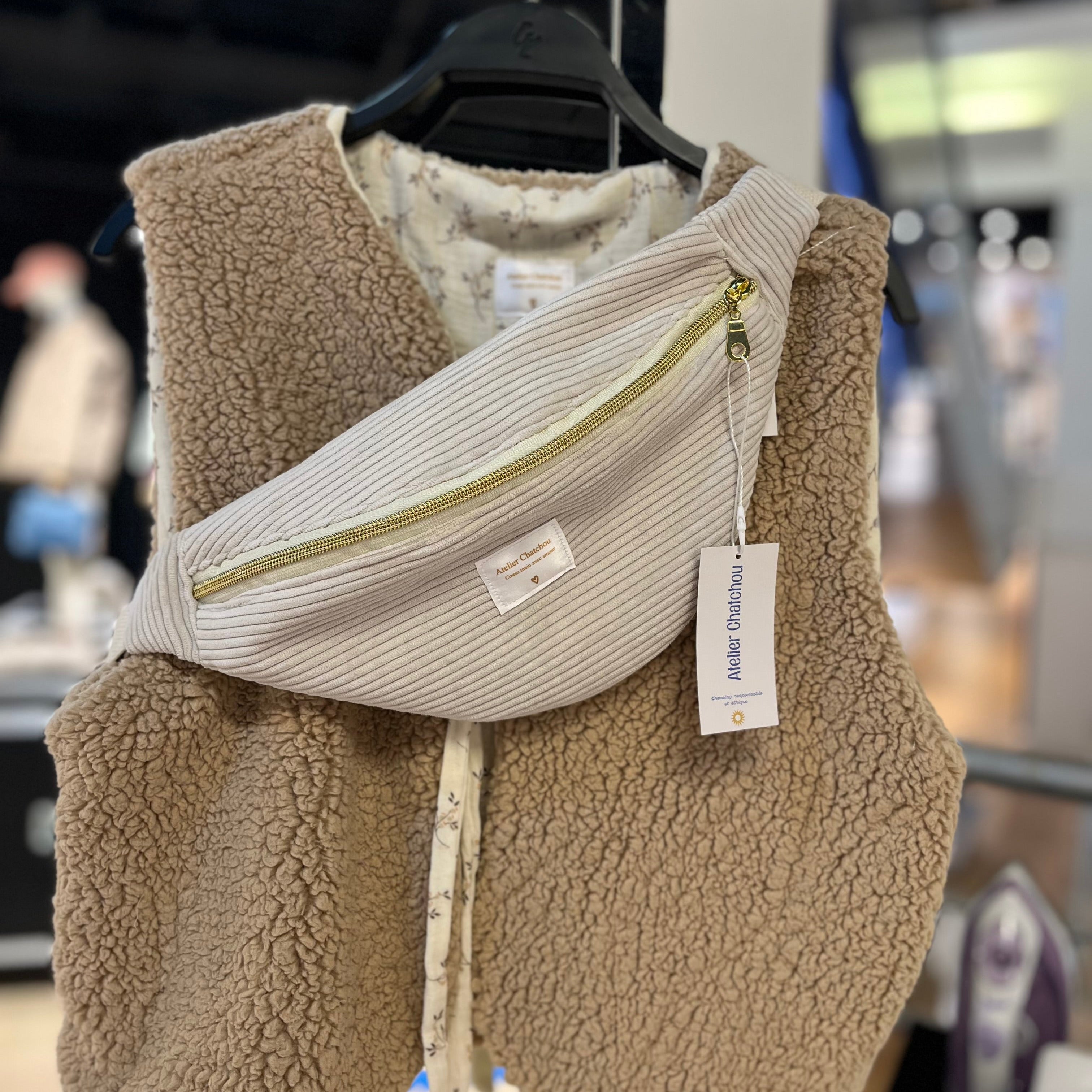 Sac banane velours côtelé