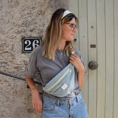 Sac banane velours côtelé