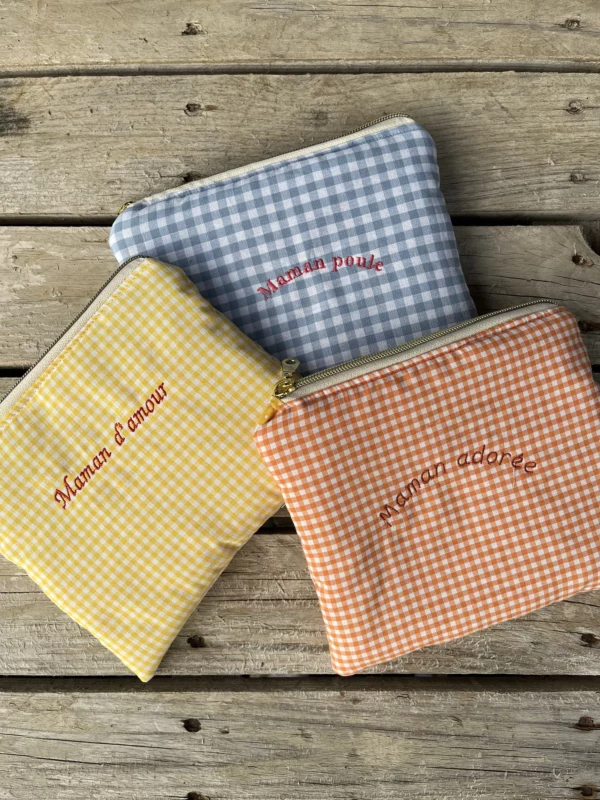 pochette vichy personnalisable