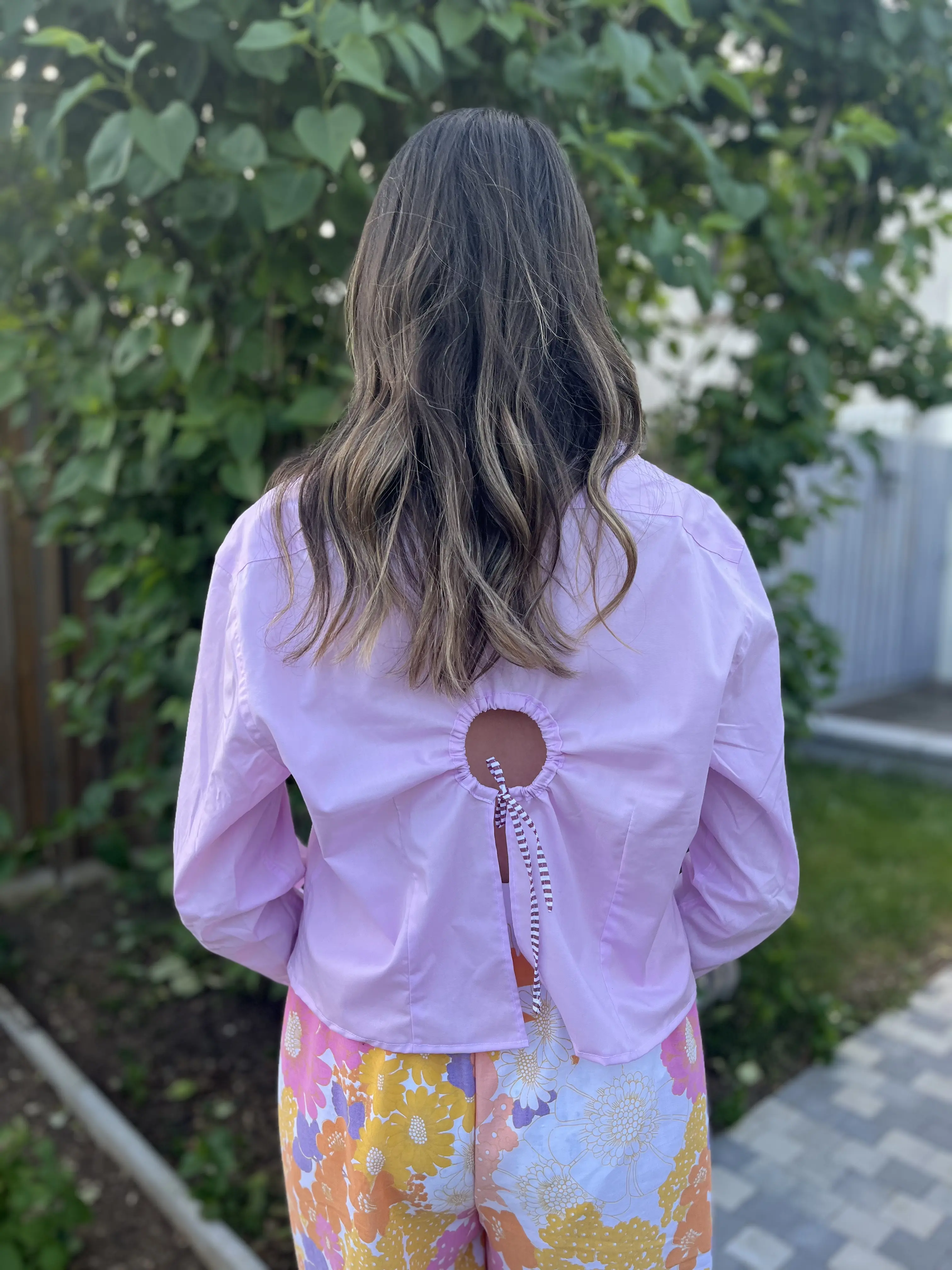 Chemise dos ajouré - Rose