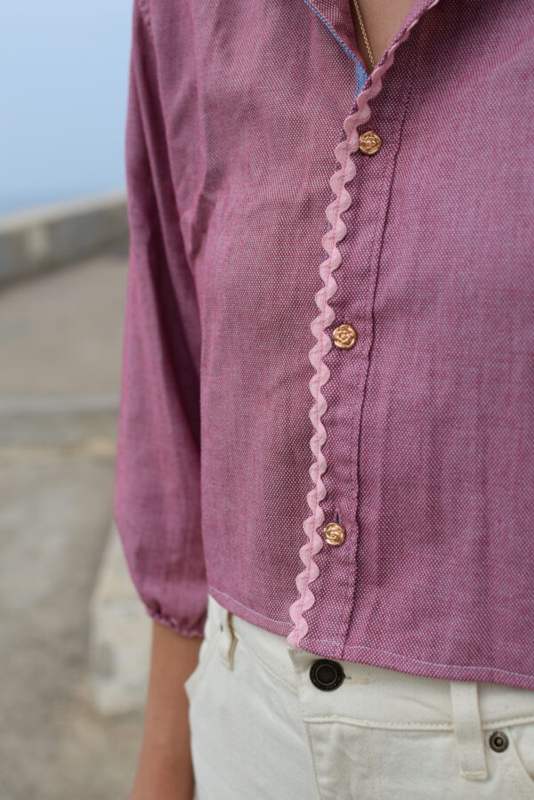 Chemise upcyclée rose